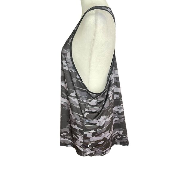 ZYIA Plus 3XL Racerback Tank Top Camo Mesh Stripe Black Gray Workout Tee - Picture 9 of 11